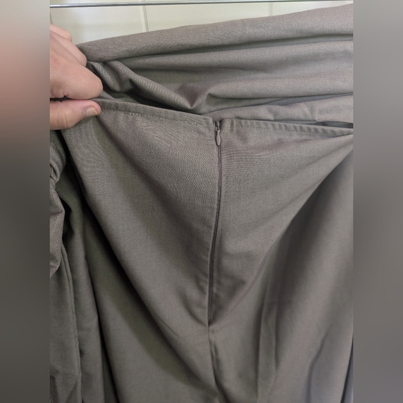 PrettyLittleThing Label Grey Dress Pant Wrap Waist Tailored Wide Leg Trouser NWT - Picture 6 of 7